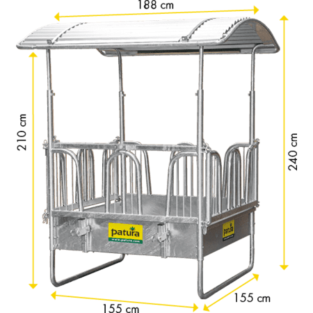 Patura Viereckraufe - mit Sicherheits-Palisadenfressgittern