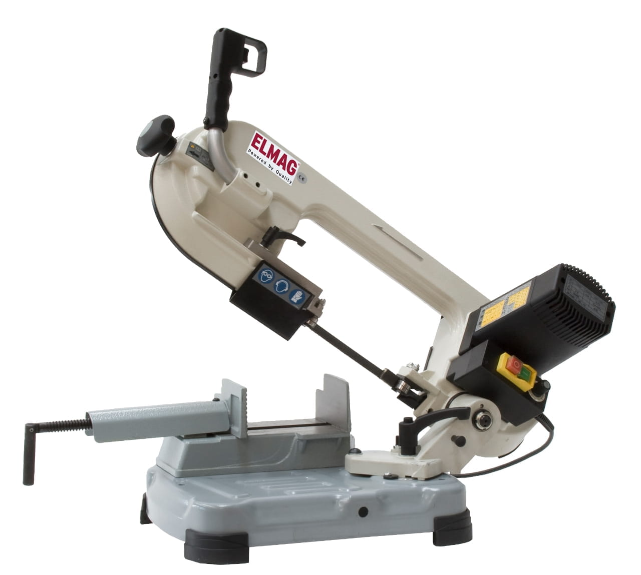 Elmag Metall Bandsägemaschine - stufenloser Schnittgeschwindigkeit (30–80 m/min), 375 W Motor und 122 mm Schnittbereich