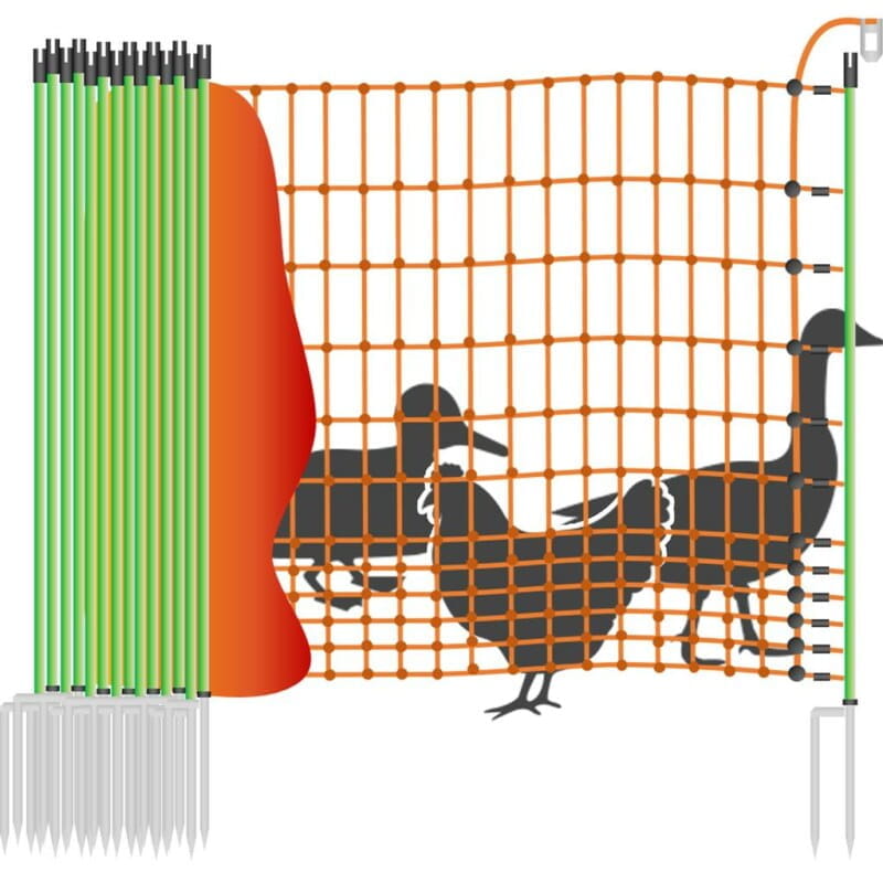 10337 Geflügelzaun / Laufenten Zaun - 50m / 1 Spitzen / 112cm
