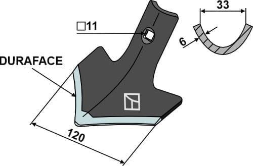 BL22745 Gänsefußschar 210mm Hartmetall - passend zu Väderstad 214000