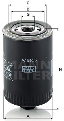 BLW9405 Mann Filter W 940/5 Ölfilter SpinOn