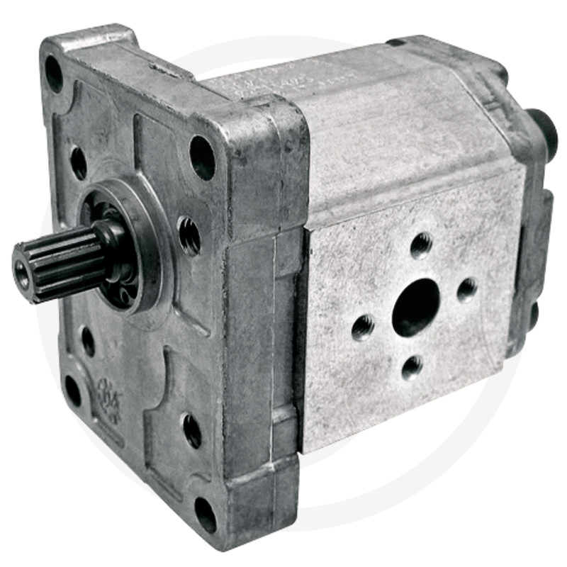 Hydraulikpumpe, Getriebeantrieb, Welle, Metallgehäuse, Anschlüsse