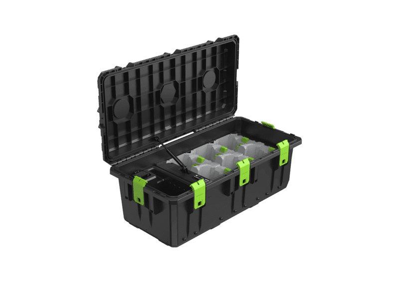 EGO Multi-Port Ladekoffer – 6-fach 56V Ladebox mit intelligentem Energiemanagement