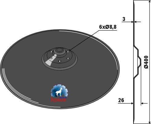 Säscheibe Ø400x3 - passend zu Lemken Azurit, Heliodor, Compact Solitair 9