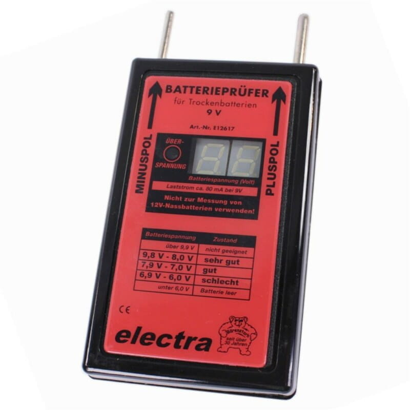 Batterieprüfer / Prüfgerät für 9V Trockenbatterie 10536 Batterieprüfer / Prüfgerät für 9V Trockenbatterie