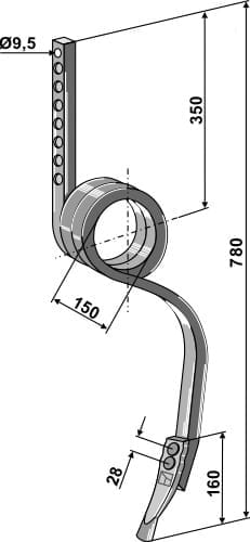 BL29278 Spurlockererzinken mit Schar - passend zu Köckerling Allrounder