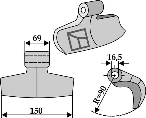 BL63-RM-95 Hammerschlegel - passend zu Celli / Palladino