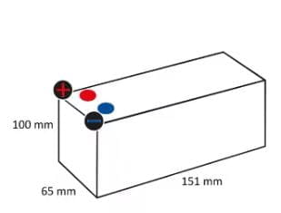 Batterie 12V 7Ah / 151x65x100mm - geschlossen
