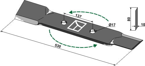 BL28107 Mähermesser L 530mm - passend zu Röll
