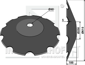 BL30136 Gezahnte Scheibe Ø610x5 - Kegelstumpfartig