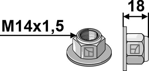 BL3054 Selbstsichernde Sechskantmuttern - Polystop - M14x1,5 - 10.9