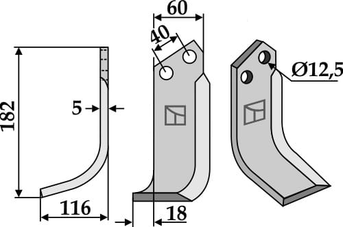 BL5553 Fräsmesser L - passend zu Maschio / Gaspardo 73100405