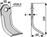 BL3762 Y- Messer 150  für Agram