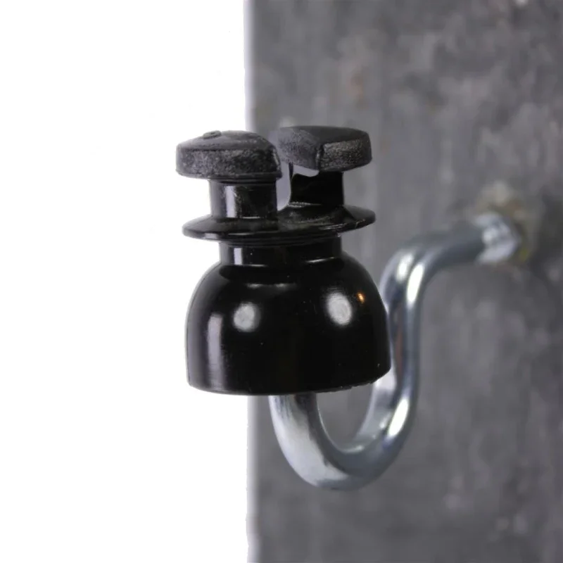 25× Schlitzisolatoren S161 für Litze & Draht – schwarz, UV-stabil, 6 mm Stütze