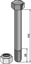 BL3432 Schraube mit Sicherungsmutter M16x115-8.9  für Nicolas
