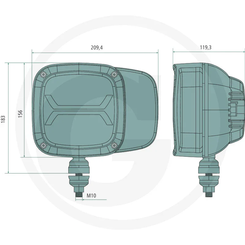 Heated LED headlight, left