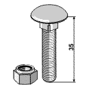 BL3046 Flachrundschraube/Mutter 51-1044 35 mm