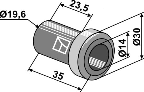Buchse 35xØ14xØ30 - passend zu Bomford, Spearhead