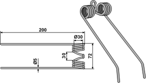 BLET51272 Federzinken - passend zu Claas Markant / Rollant - 0008072972, 8072972, 44151.10