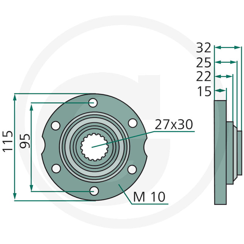 Nabe 16 Nuten - passend zu Pöttinger CatAlpin, CatNova