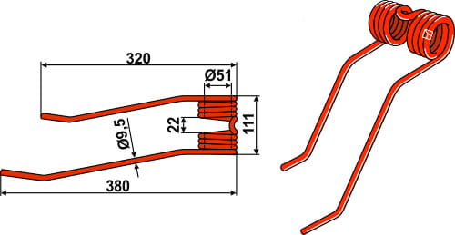 BL2488 Federzinken - passend zu Kverneland 66231000