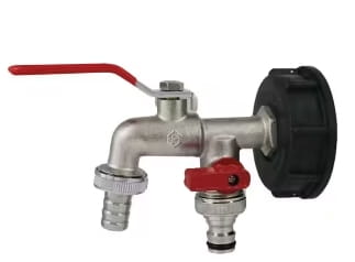 IBC adapter S60x6 with double outlet 1/2"