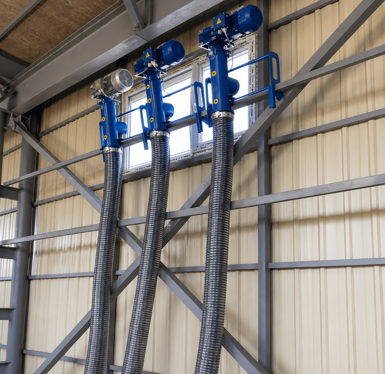 Flexible Förderschnecke 12 m | 400V Antrieb | Schüttgutförderer bis 9 t/h