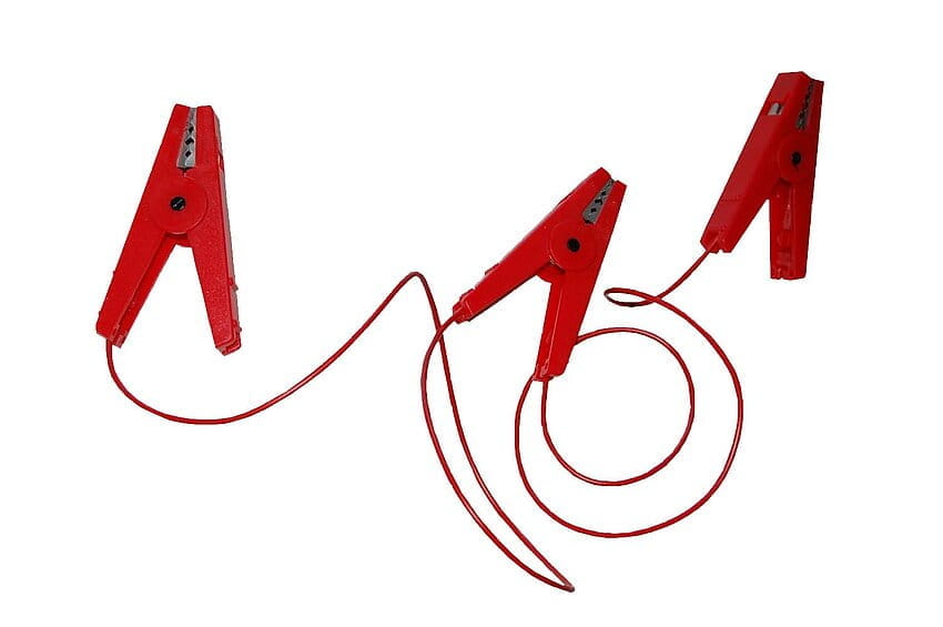 15537 Zaunverbindungskabel mit 3 Krokodilklemmen