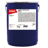 blauer Behälter, Farbtonbehälter, 5 kg, raue Struktur, Beschriftungstext