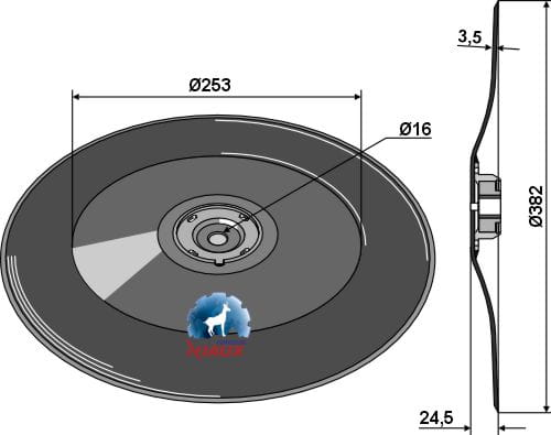Säscheibe Ø382x3,5 komplett - passend zu Väderstad Inspire, Spirit