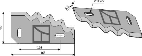 BL70-116 Futtermischwagenmesser R - passend zu Himel / OMAS / Unifeed / Gilioli / Italmix