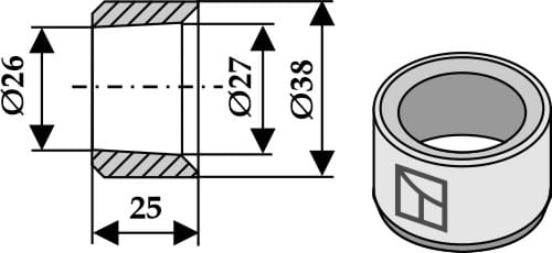 25 mm weld-in bushing