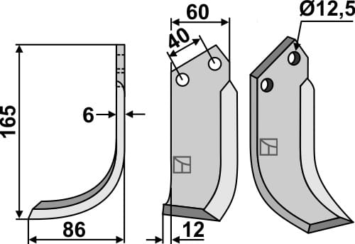 BL4678 Fräsmesser 165x60mm links - passend zu Badalini 8914