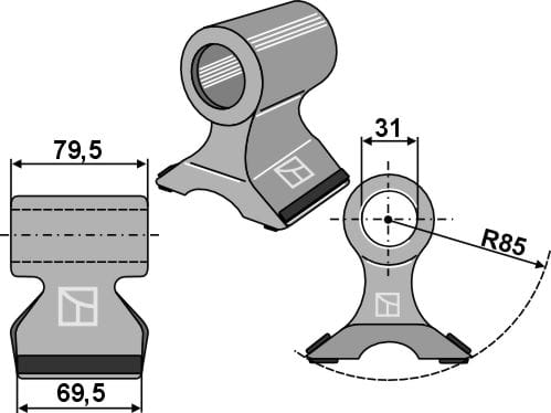 Hammer mallet 69.5x79.5mm - PTA