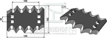 BL29740 Futtermischwagenmesser, links