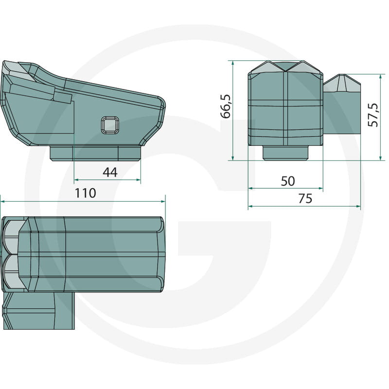 Carbide Hammer, right-handed, hard metal - suitable for Berti MX/SSL, EFX/MD