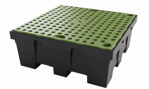 EMP Auffangwanne 450L für 4 Fässer aus recyceltem PEHD | Carbon Light | 1100 kg Traglast
