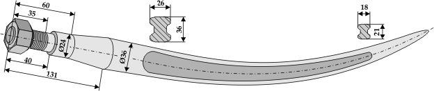 ET29271 Greiferzinken 800 mm / M22x1,5