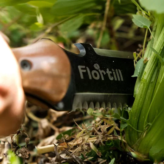 Hori Hori Messer mit Holzgriff & Lederscheide – Vielseitiges Gartenmesser aus Kohlenstoffstahl