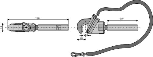 Oberlenker-Fanghaken  zur Bolzenaufnahme M30x3,5