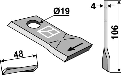 BL4344 Rotorklinge - passend zu Claas 0009492411 / Fella 122330