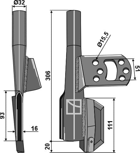 BL23678 Saatrohr rechts - passend zu Väderstad 191168