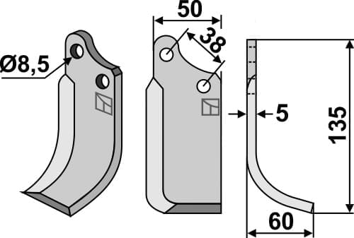BL4497 Fräsmesser R - passend zu Agria 1667