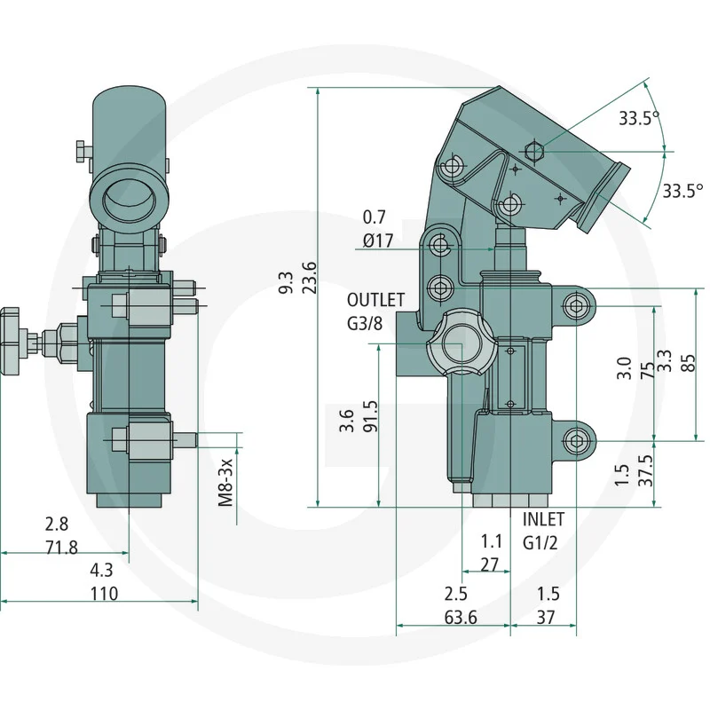 Handpumpe mit Hebel 20ccm / für einfachwirkende Zylinder