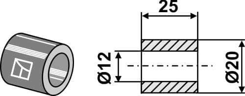 BL3885 Aluminiumbuchse 25x12x20 - passend zu Mulag TM60070146 / Rousseau 5.200.05-322005