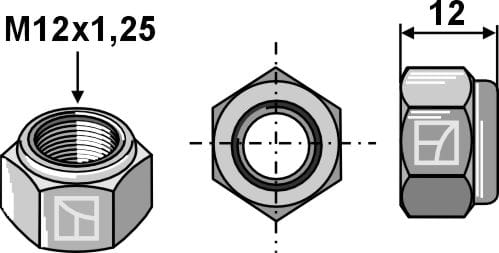 Selbstsichernde Sechskantmutter - M12x1,25 - 10.9