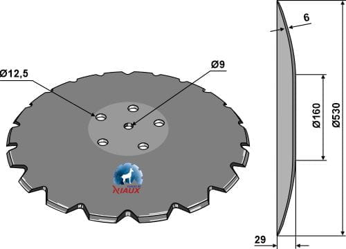 BL30052 Gezahnte Scheibe mit flachem Ansatz Ø530 - passend zu Kverneland AC353952 / 353952