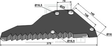 BL29875 Ladewagenmesser 4mm - passend zu Pöttinger	434.015