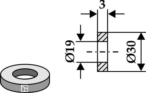 BL3418 Distanzscheibe Dm+D736 30x3 für Omarv