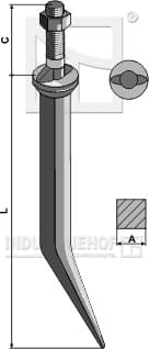 BL28263 Ackereggenzinken aus Borstahl, Ansatz mit 2 Nasen quer zur Fahrtrichtung